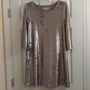 BB Dakota bronze sequin shift dress